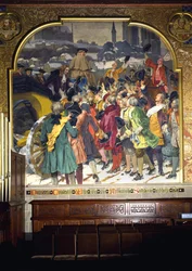 Studenter som omgav professor Christian Wolff vid hans ankomst till Marburg 1723, 1903